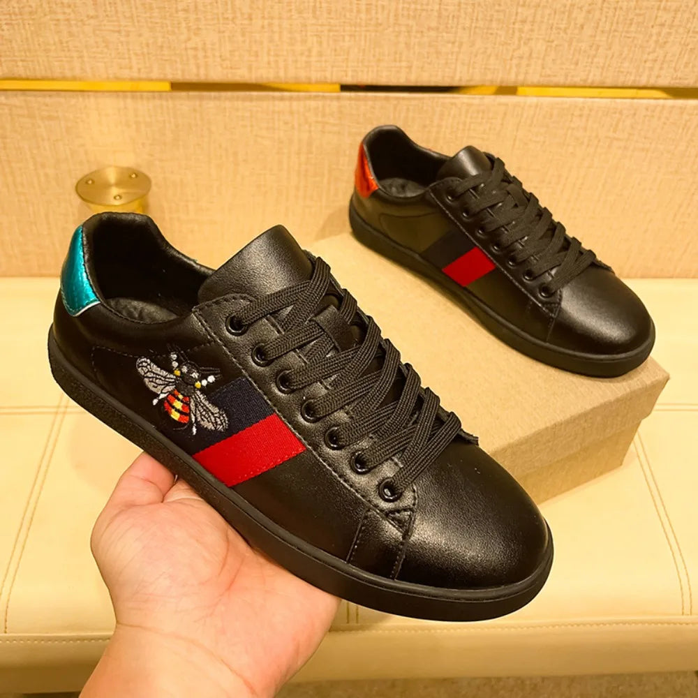 Bee Embroidery Skate Sneakers