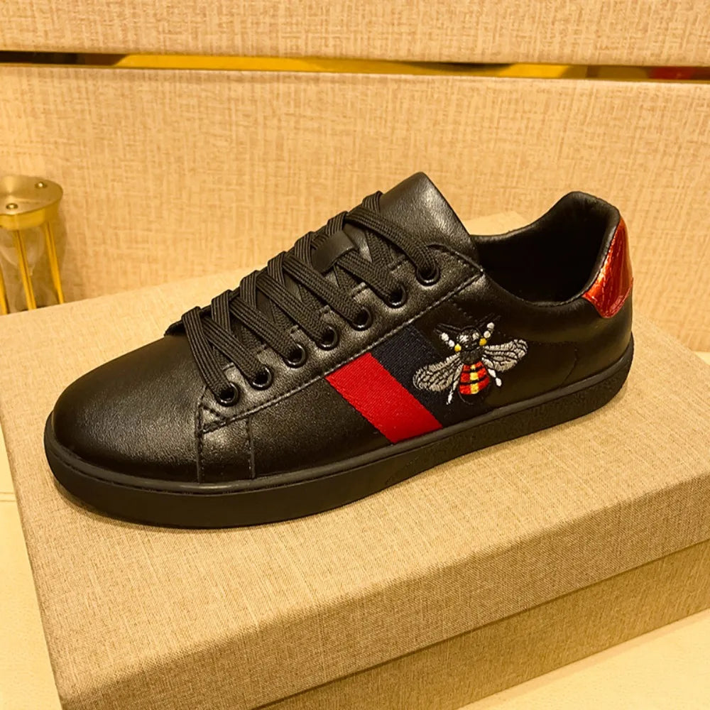 Bee Embroidery Skate Sneakers