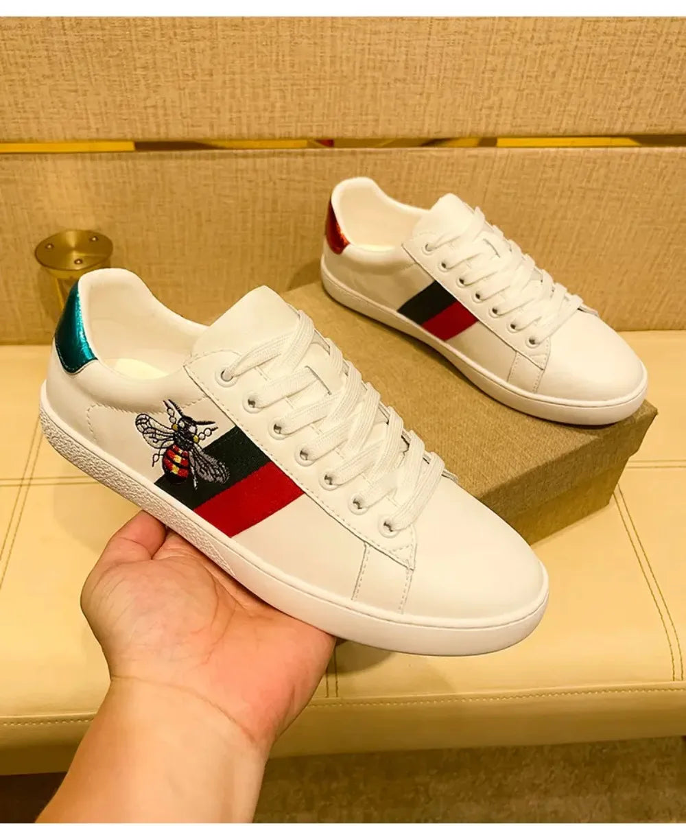 Bee Embroidery Skate Sneakers