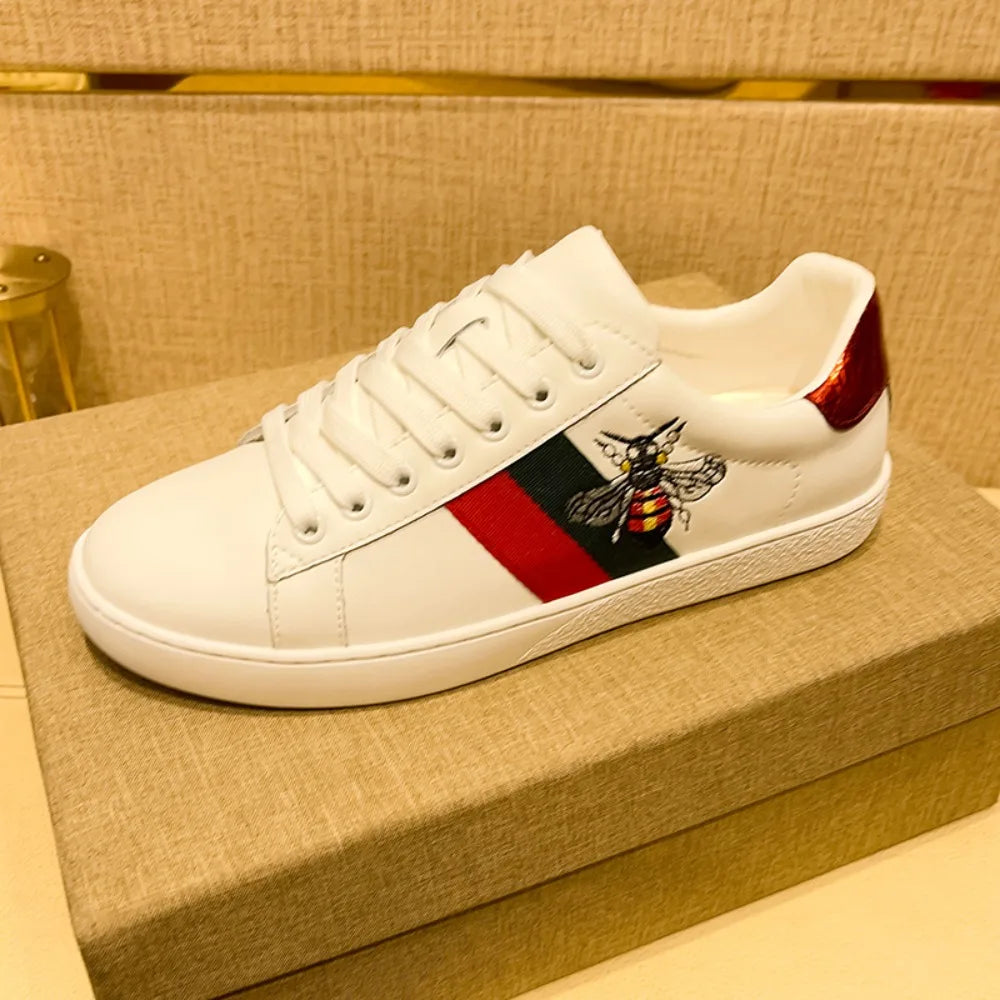 Bee Embroidery Skate Sneakers